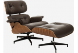 Кресло для отдыха Eames  Lounge Chair & Ottoman Premium коричневая кожа 
