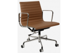 Кресло Eames  Ribbed Office Chair EA 117 коричневая кожа Premium EU Version