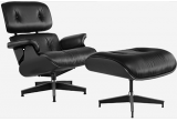 Кресло Eames Style Lounge Chair & Ottoman Total Black Limited Edition