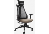 Офисное кресло с подголовником Air-Chair черный пластик, черная база