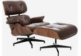 Кресло Eames Style Lounge Chair & Ottoman Premium состаренная кожа