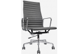 Кресло Eames HB Ribbed Office Chair EA 119  кожа графит