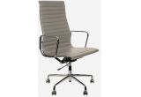Кресло Eames  Ribbed Office Chair EA 119 серая кожа Premium EU Version