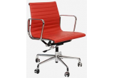 Кресло Eames Style Ribbed Office Chair EA 117 красная кожа