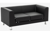 Дизайнерский диван Eva 2-местный черная кожа