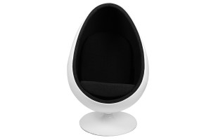 Кресло Ovalia Egg Style Chair черная ткань