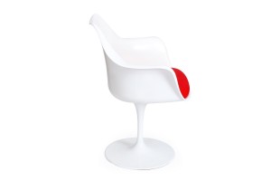 Стул Eero Saarinen Style Tulip Armchair красная подушка