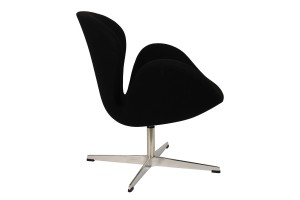 Кресло Arne Jacobsen Style Swan Chair черная шерсть