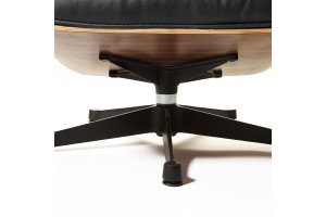 Кресло Eames Lounge Chair & Ottoman черная кожа/палисандр