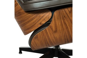 Кресло Eames Style Lounge Chair & Ottoman Premium коричневая кожа