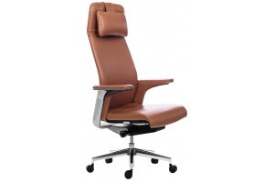 Эргономичное кресло руководителя Match HB коричневая кожа 