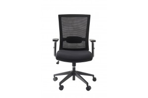 Кресло Iron со средней спинкой для персонала черный (мин. заказ 4 шт)
