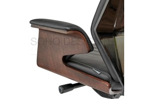 Кресло Coupe c подголовником черный/венге, спинка рояльный лак