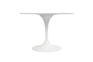 Стол Eero Saarinen Style Tulip Table  MDF белый D100 глянцевый