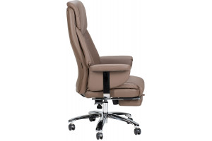 Кресло для руководителя Norden Парламент экокожа сталь/хром, серо-коричневый