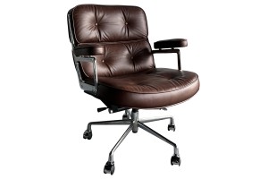 Кресло Eames  Lobby Chair ES104 состаренная коричневая кожа Premium EU Version