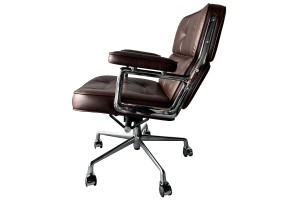 Кресло Eames  Lobby Chair ES104 состаренная коричневая кожа Premium EU Version