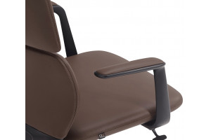 Кресло руководителя Venetto черная база/кожа, коричневый