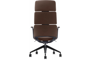 Кресло руководителя Venetto черная база/кожа, коричневый