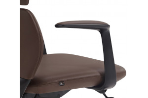 Кресло руководителя Venetto черная база/кожа, коричневый