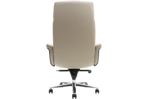 Кресло руководителя Avero HB высокая спинка кожа/дерево, серо-беж.