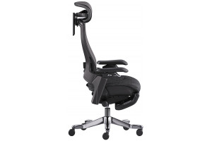 Эргономичное кресло AeroFlex, темно-серое, с подставкой