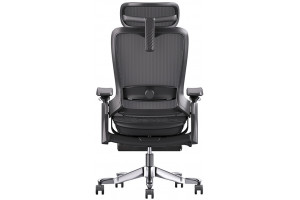 Эргономичное кресло AeroFlex, темно-серое, с подставкой