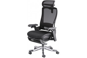 Эргономичное кресло AeroFlex, темно-серое, с подставкой