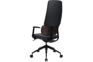 Кресло руководителя Avorio высокая спинка черная база кожа/алюминий, черный