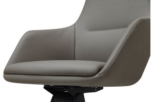 Кресло для руководителя Profoffice Captain низкая спинка кожа, серый/черный