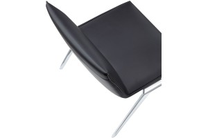 Лаунж кресло Profoffice Kayak экокожа черный/хром полированный алюминий