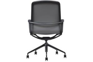 Конференц-кресло Profoffice Vertu черная база экокожа, черный/серый