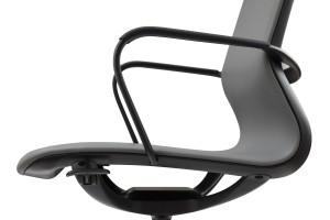 Конференц-кресло Profoffice Vertu черная база экокожа, черный/серый