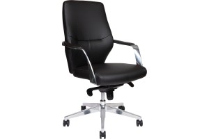 Кресло для руководителя Norden Capital Black низкая спинка экокожа, черный