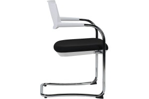 Конференц-кресло Norden Самба white CF на полозьях ткань, белый/черный