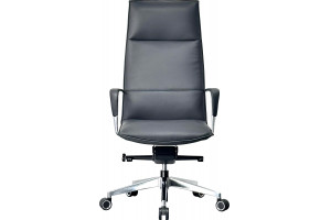 Кресло руководителя Parker экокожа/алюминий, серый (также в наличии цвет мокка)