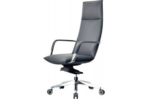 Кресло руководителя Parker экокожа/алюминий, серый (также в наличии цвет мокка)