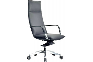 Кресло руководителя Parker экокожа/алюминий, серый (также в наличии цвет мокка)