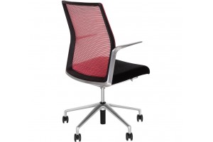 Кресло Hanson красная сетка/матовый алюминий 