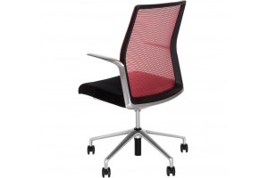 Кресло Hanson красная сетка/матовый алюминий 