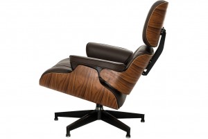 Кресло Eames  Lounge Chair & Ottoman Premium коричневая кожа 