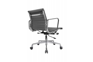 Кресло Eames Style Ribbed Office Chair EA 117 кожа графит
