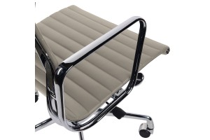 Кресло Eames Ribbed Office Chair EA 117 серая кожа Premium EU Version