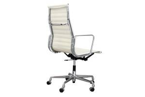 Кресло Eames HB Ribbed Office Chair EA 119 белая кожа