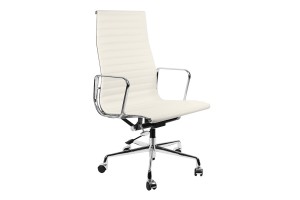 Кресло Eames Style HB Ribbed Office Chair EA 119 белая кожа