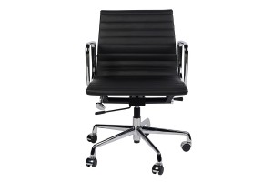 Кресло Eames Ribbed Office Chair EA 117 черная кожа 