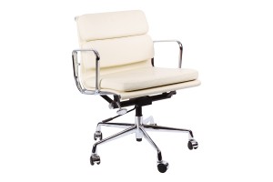 Кресло Eames Style Soft Pad Office Chair EA 217 кремовая кожа