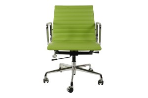 Кресло Eames  Ribbed Office Chair EA 117 салатовая кожа