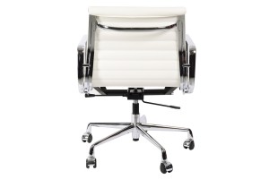 Кресло Eames Style Ribbed Office Chair EA 117 белая кожа