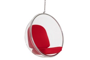 Кресло Eero Aarnio Style Bubble Chair красные подушки